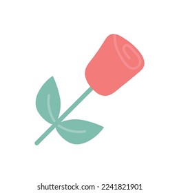 Red rose. Valentine's Day gift and element for logo, game, print, poster or other design project.