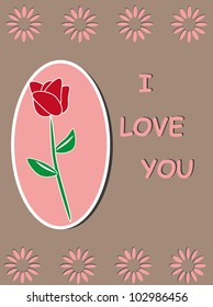 Red rose  vector card /eps 10