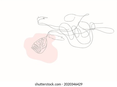 red rose vector drawing drawn by free hand 