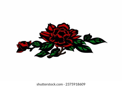 Red Rose Vector in elegant Style