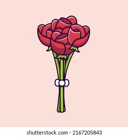Red rose vector icon isolated object
