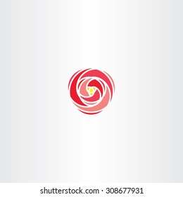 Red Rose Vector Icon Stylized Logo Symbol