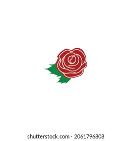 Ilustración del vector rosa rojo, rosa aislado en vector