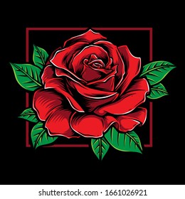 red rose vector logo illustration