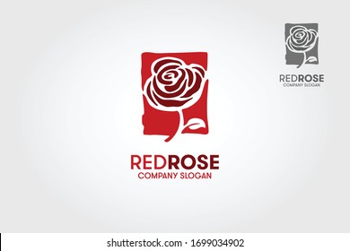 Ilustración del logotipo del vector rosa rojo. El logotipo es sencillo, mínimo y fácil de configurar. 