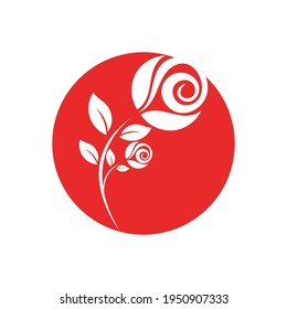 red Rose Vector Logo Illustration design template