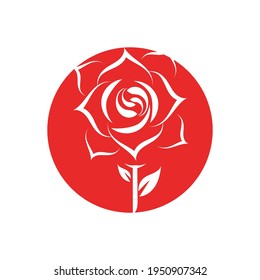 red Rose Vector Logo Illustration design template