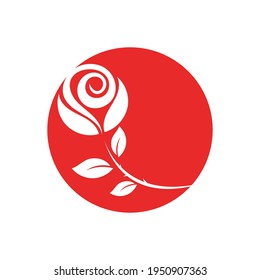 Design-Vorlage für die rote Rose-Vektorlogo-Illustration