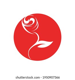 red Rose Vector Logo Illustration design template