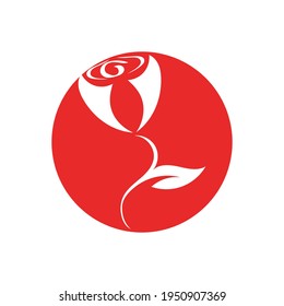 red Rose Vector Logo Illustration design template
