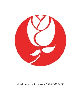 red Rose Vector Logo Illustration design template