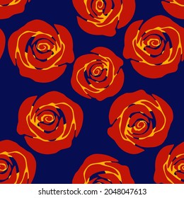 red rose vector seamless pattern