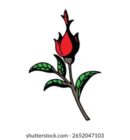 Red Rose Vector for Tattoos, Stickers, and Crafts