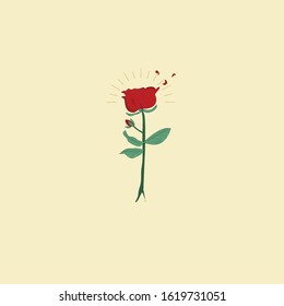 red rose with a vintage background
