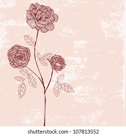 red rose vintage background card