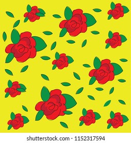Red rose vintage pattern vector