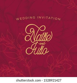 Red Rose Wedding Invitation Cover