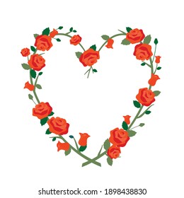 corona rosa roja. Vector, fondo blanco, aislado.