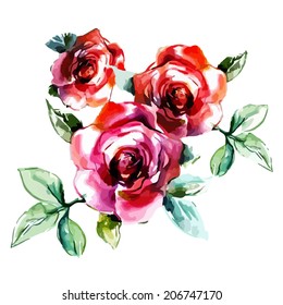 35,005 Watercolor Red Rose Stock Vectors, Images & Vector Art ...