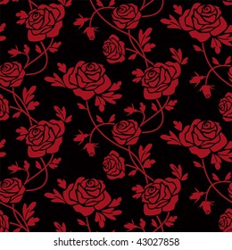 Red roses at black
