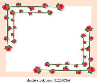 red roses card background. vector