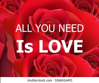 Red roses close up background Vector realistic. Beautiful floral backgrounds