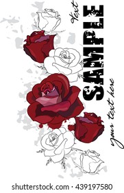 Red roses design, vector illustration