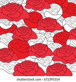 Red roses floral pattern