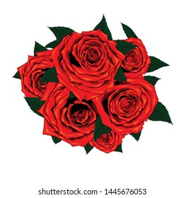 Red roses flower editable vector