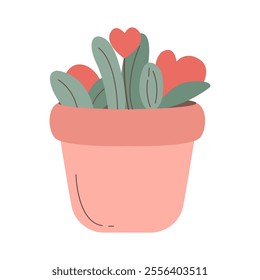 Red Roses Flower Pot Illustration