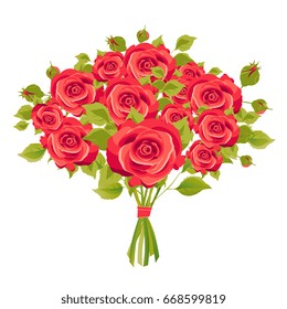 red roses, flowers, isolated on a white