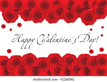 red roses frame over white background, copyspace