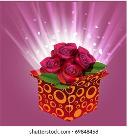 Red Roses in Gift Box