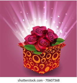 Red Roses in Gift Box