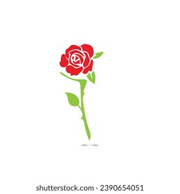 Red roses hand drawn, Black line rose flowers inflorescence silhouettes isolated on white background. Icon roses collection. Vector doodle illustration.