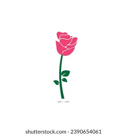 Red roses hand drawn, Black line rose flowers inflorescence silhouettes isolated on white background. Icon roses collection. Vector doodle illustration.