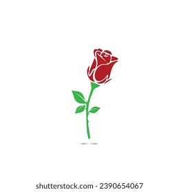 Red roses hand drawn, Black line rose flowers inflorescence silhouettes isolated on white background. Icon roses collection. Vector doodle illustration.