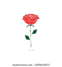 Red roses hand drawn, Black line rose flowers inflorescence silhouettes isolated on white background. Icon roses collection. Vector doodle illustration.