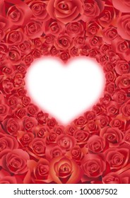 red roses in a heart shape (middle size A)