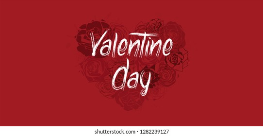 Red Roses Heart Valentine Day Vector