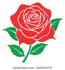 Red roses isolated on white background