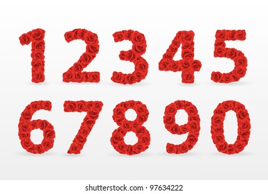 Red Roses numbers. Check my portfolio for roses letters.