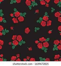 Red roses on a black background
