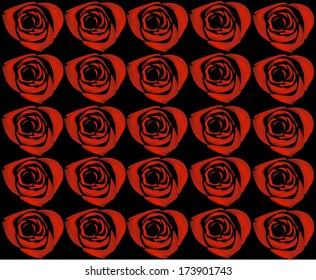 Red roses on a black background