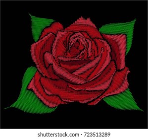 Red Roses On Black Backgroundprinting Use Stock Vector (Royalty Free