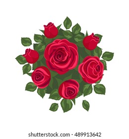 red roses on white background