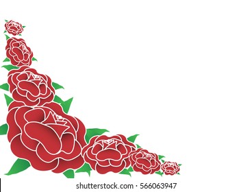 red roses on white background. vector