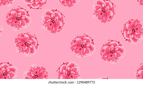 Red Roses Pattern, Vintage Floral Background in Watercolor Style. Rustic Wedding Decoration, Card Invitation. Hand Drawn Rose Seamless Pattern. Retro Print for Fashion Fabric. Summer Red Rose Texture.