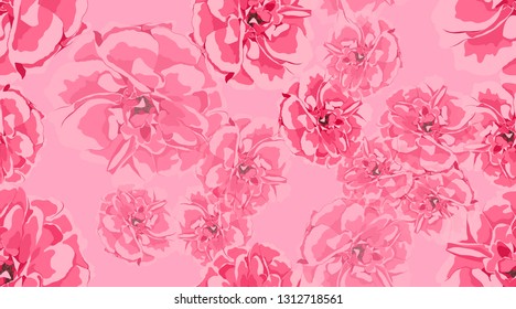 Red Roses Pattern, Vintage Floral Background in Watercolor Style. Rustic Wedding Decoration, Card Invitation. Hand Drawn Rose Seamless Pattern. Retro Print for Fashion Fabric. Summer Red Rose Texture.