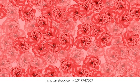 Red Roses Pattern, Vintage Floral Background in Watercolor Style. Rustic Wedding Decoration, Card Invitation. Hand Drawn Rose Seamless Pattern. Retro Print for Fashion Fabric. Summer Red Rose Texture.